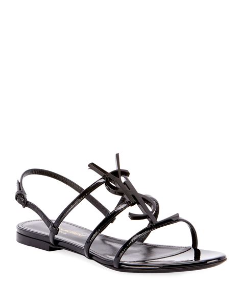 ysl denim sandals|ysl flat sandals women.